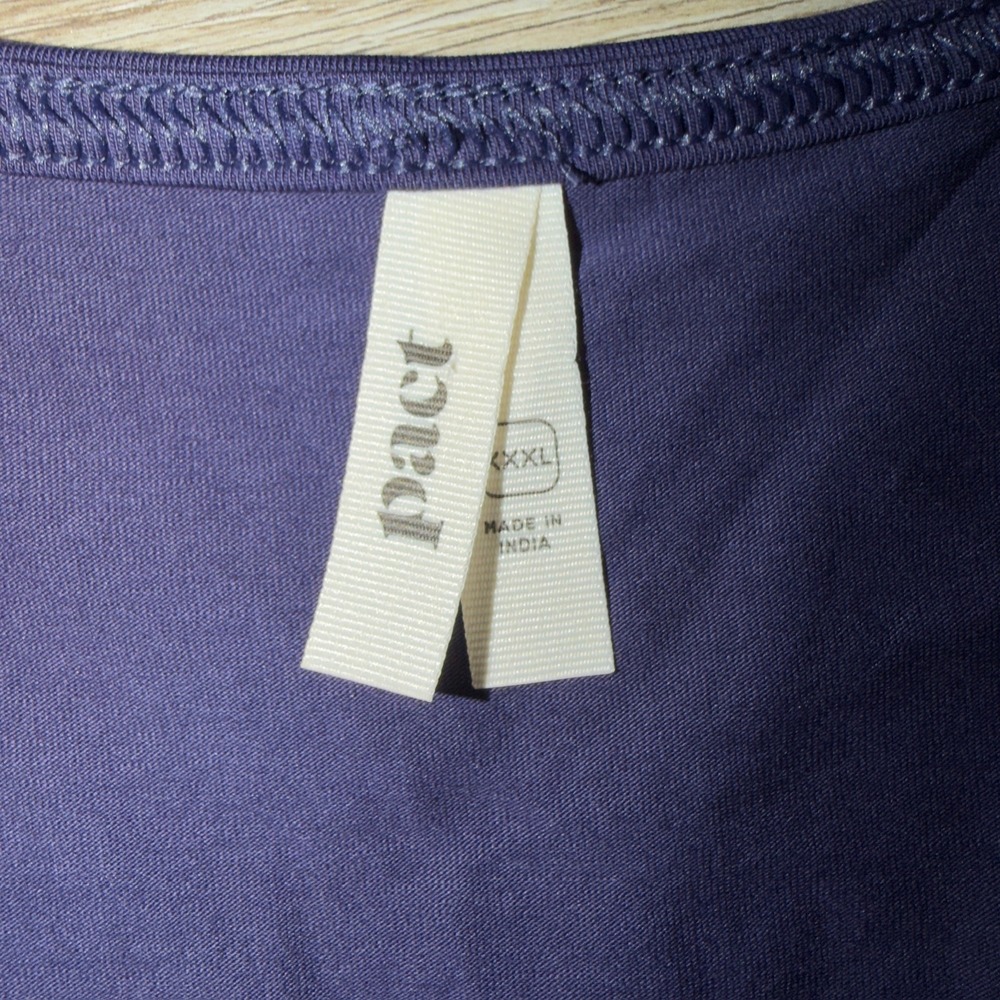 Pact Organic Cotton Wrap V-Neck Dress Purple XXXL Short Sleeve A-Line Fit Flare - Picture 2 of 6